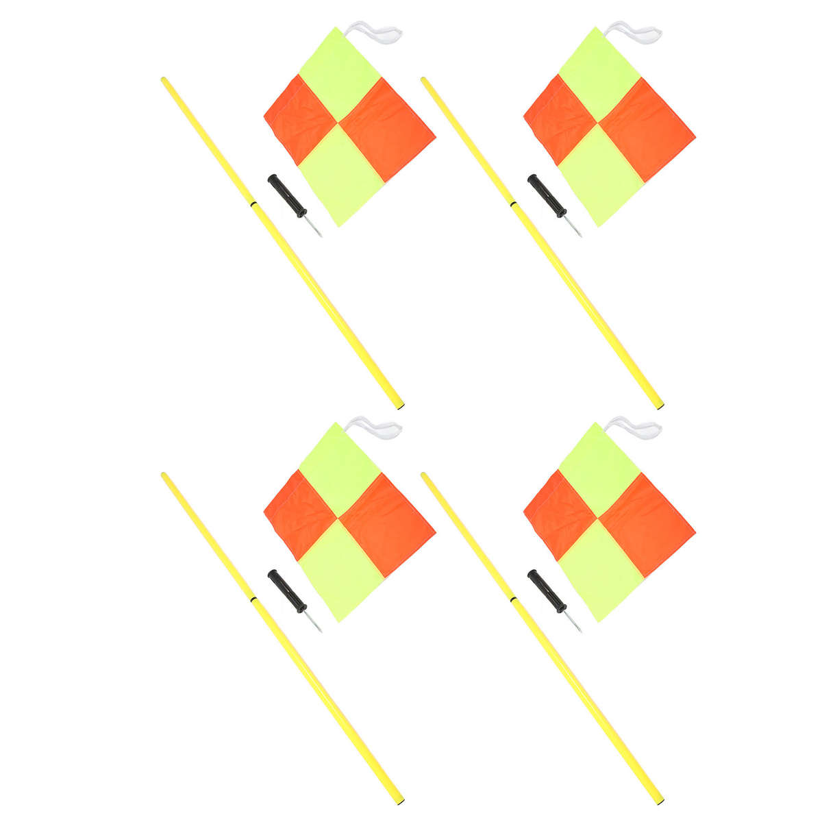 Corner Flags Set For Soccer Field With 4pcs Square Flags 4pcs 2 Section CH