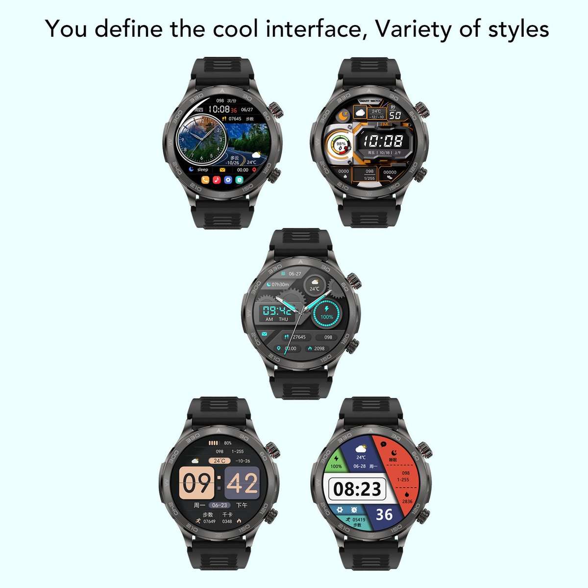 Smart Watch With Cordless Call 1.53in HD Full Touchscreen IP67 Waterproof Mu CHW