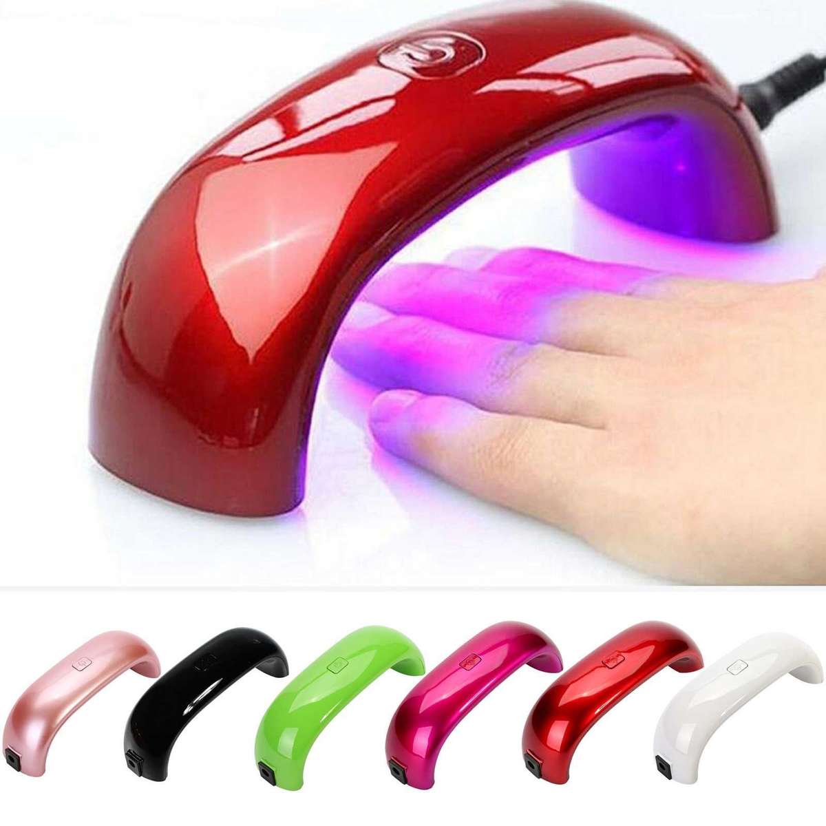 Mini Portable 9W LED Nail Dryer Curing Lamp Machine for UV Gel Nail Polish