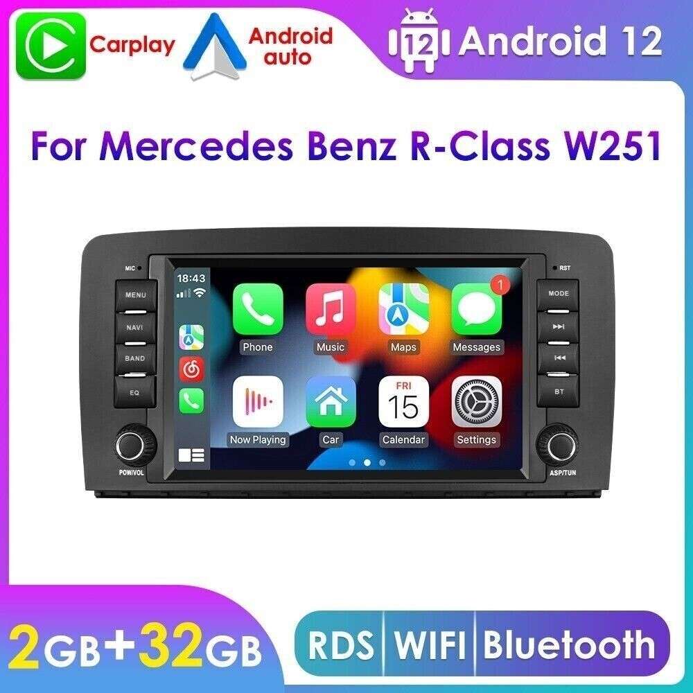 For Mercedes Benz R-Class W251 2006-2013 Android 12 Car Stereo Radio GPS CarPlay