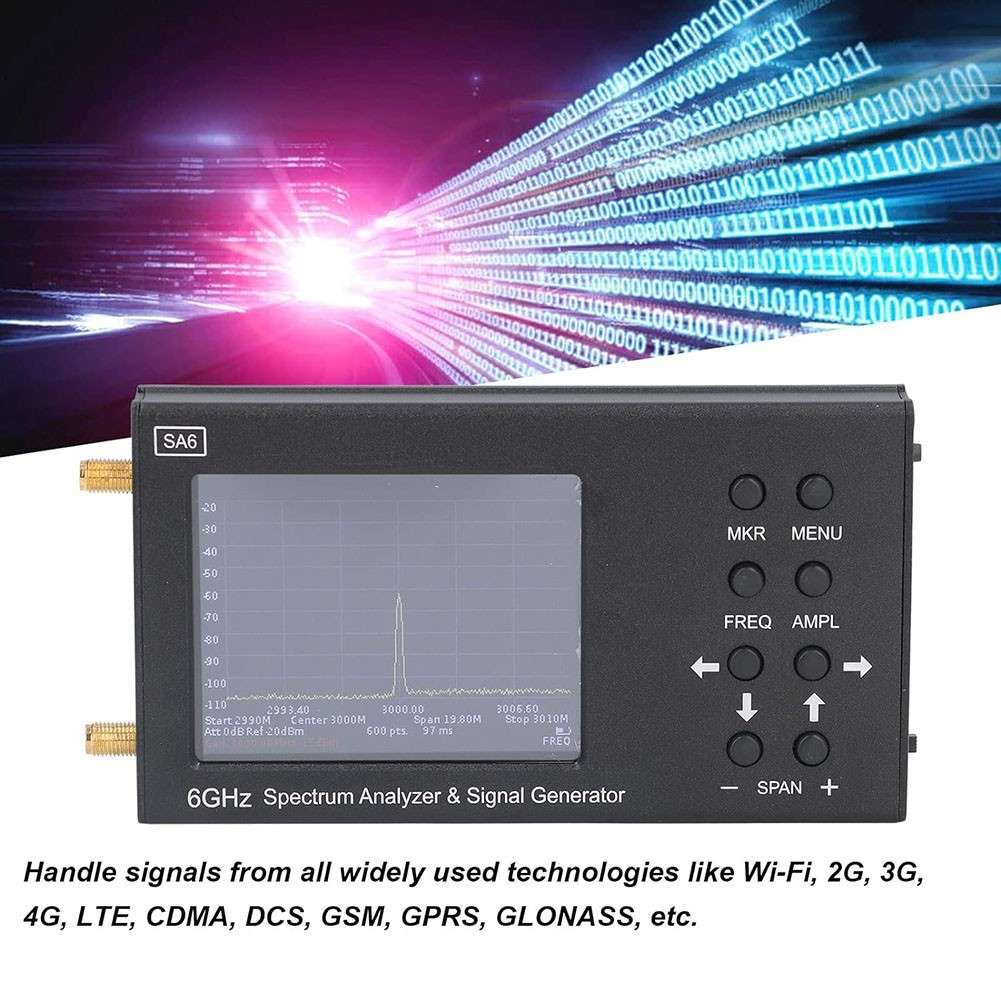 SA6 6GHz Spectrum Analyzer Signal Generator RF Signal Wi-Fi 4G LTE CDMA GSM GPR