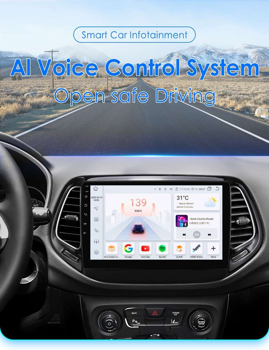 For Jeep Compass 2017-20 Android 14 Car Stereo Radio CarPlay GPS Navi WiFi BT5.0