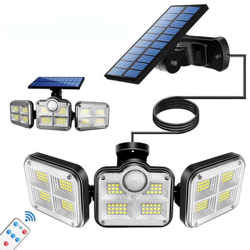 Solar LED Street Lamp Motion Sensor Remote Control Wall Flood Yard Outdoor Lamp Separation-122 SMD