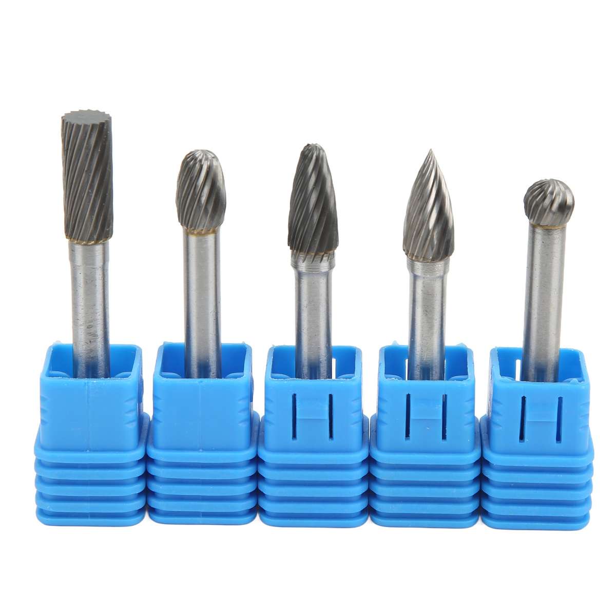 5PCS Single Cut Burr File Set Tungsten Carbide 6mm 1/4in Shank For Po CHW