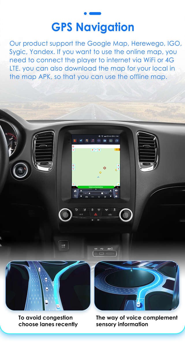 9.7"Android 13 Carplay Car Stereo Radio For Dodge Durango 2014-2020 GPS WIFI SWC