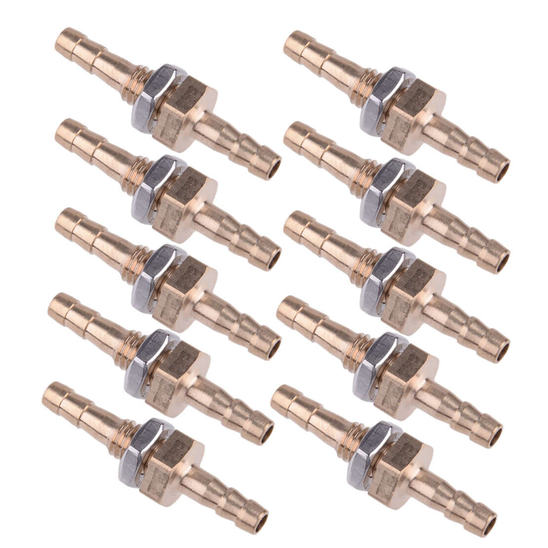 10x 1/4" inch 6mm Brass Bulkhead Fitting Hose Barb Connector Tube Joiner B8