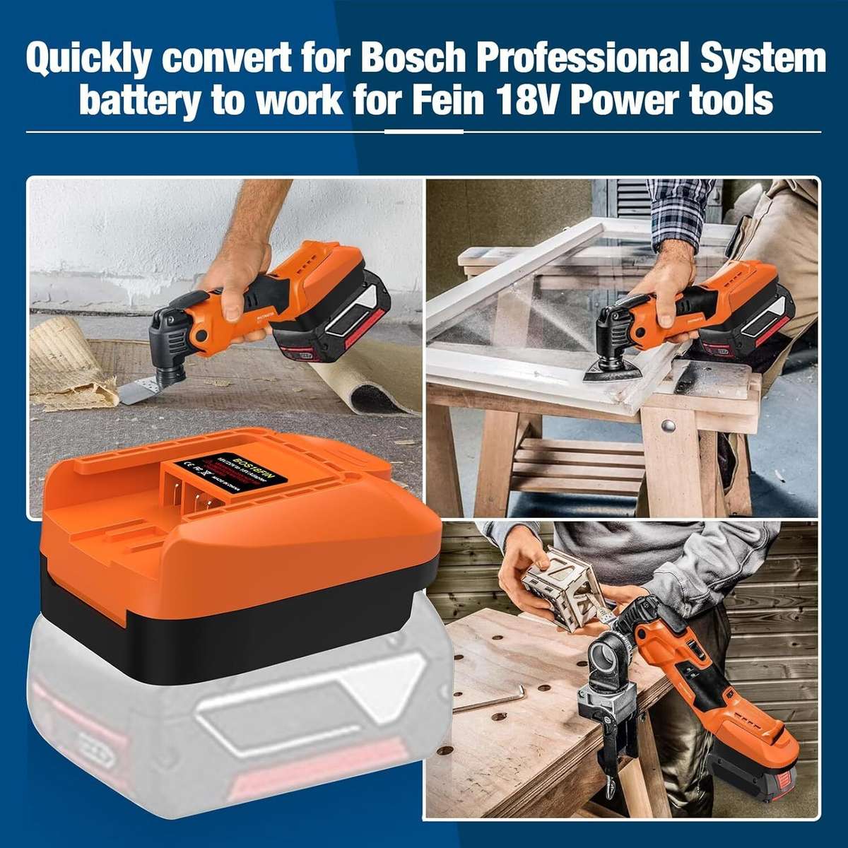 Adapter for Fein 18V Tools for Bosch 18V Battery to for Fein 18V Cordless Tool