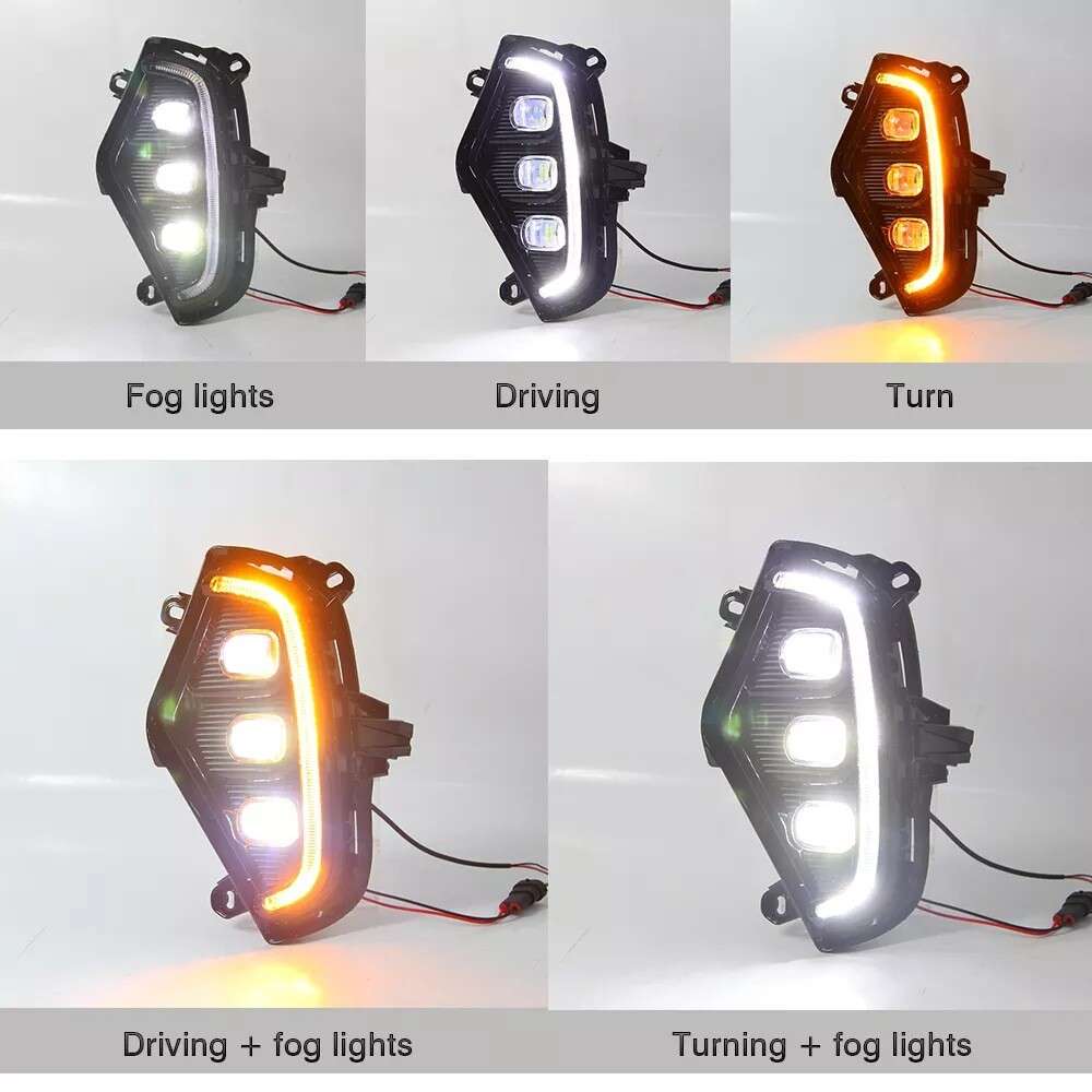 LED DRL Daytime Running Light Fog Lamps W/Turn Signal For Toyota RAV4 2019-2022