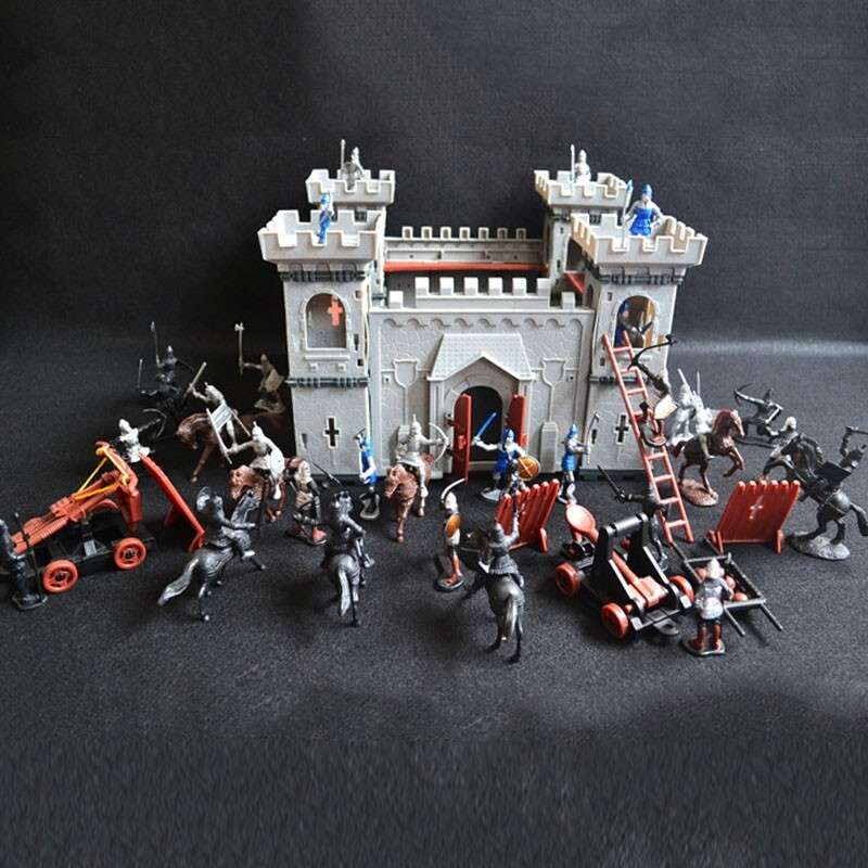 Soldiers Toy Medieval Castle Infantry Playset Decor Model Vintage-Knight