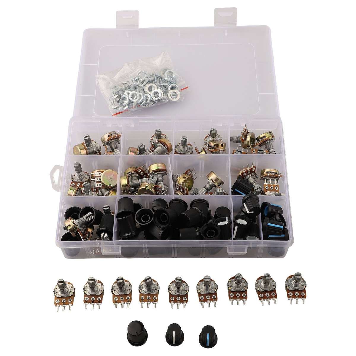 Complete 100PCS Potentiometer Kit For Volume Control In For Audio Devices