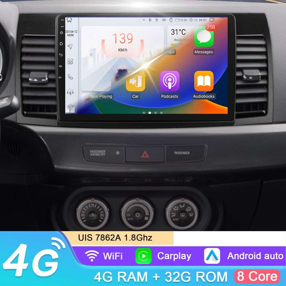 8Core Android 13 Car GPS Stereo Radio CarPlay 10"For Mitsubishi Lancer 2007-2012