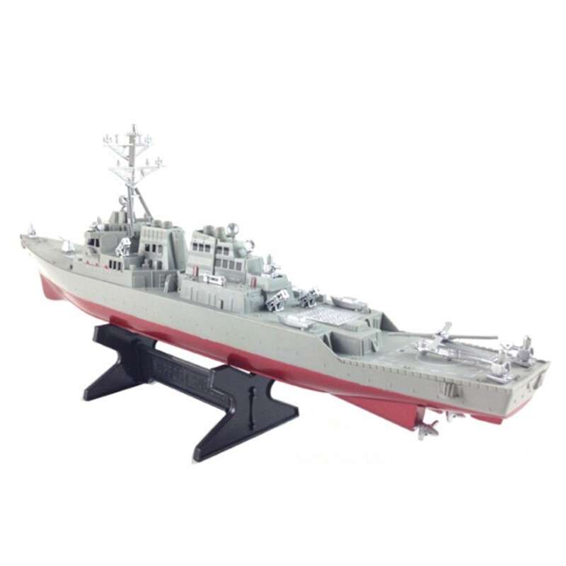 Child Static Navigation Battleship Model Toy Guided Missile Destroyer& Stand