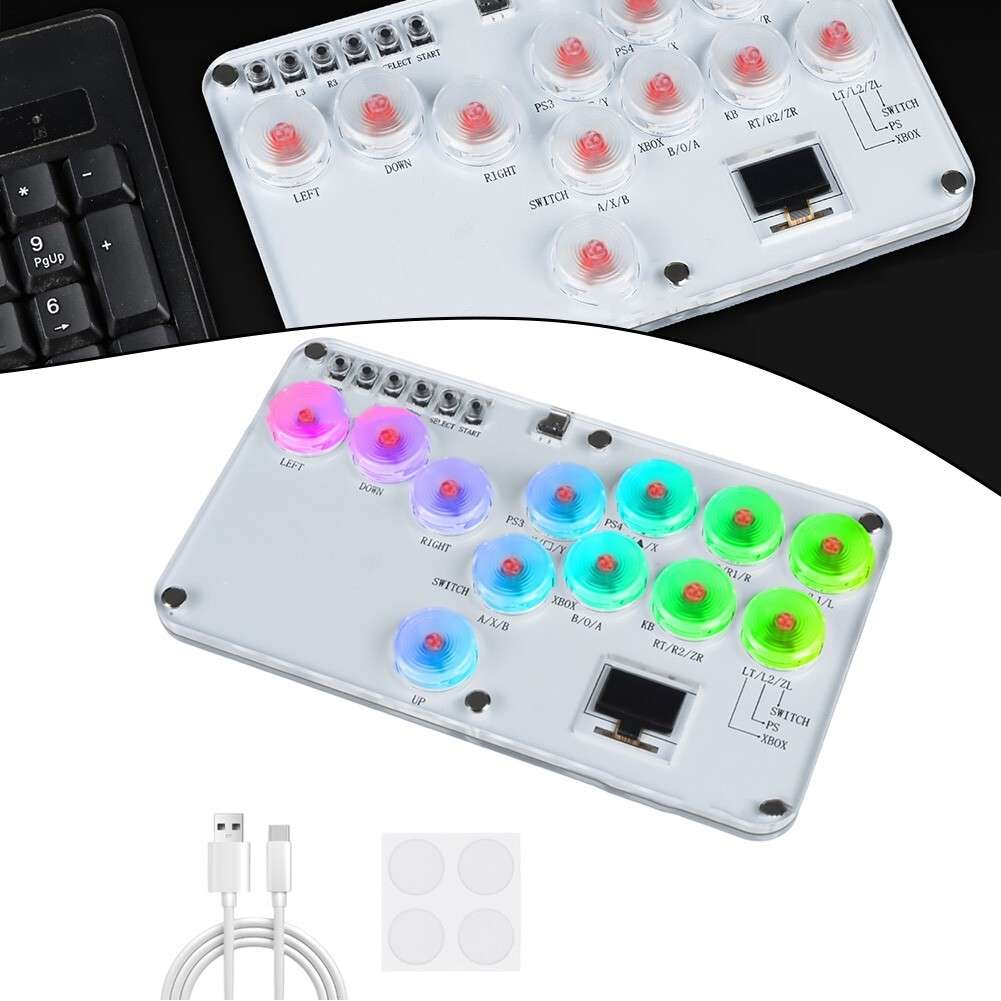 Customizable RGB Fighting Keyboard For PS4 For Switch Steam Deck Gaming