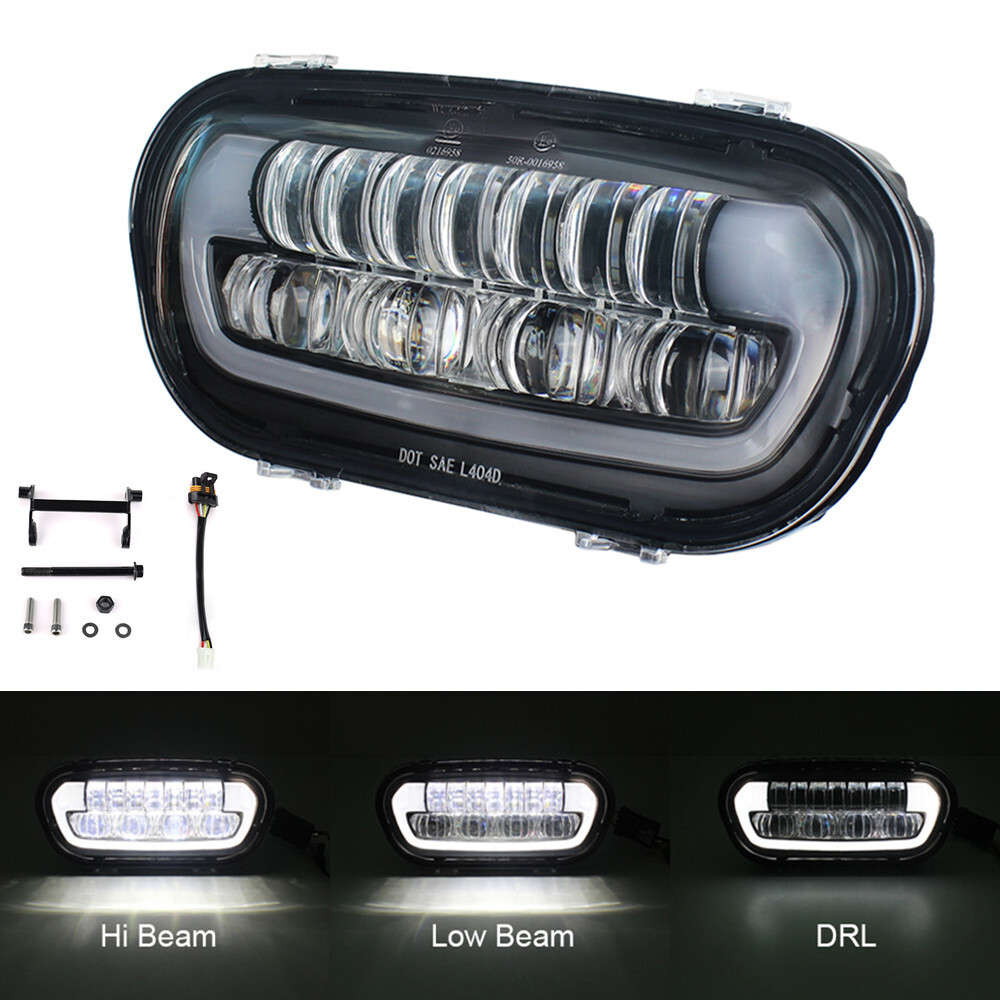 For Fat Bob 2018-2021 Plug and Play LED Headlight Hi/Lo Beam DRL With Bracket