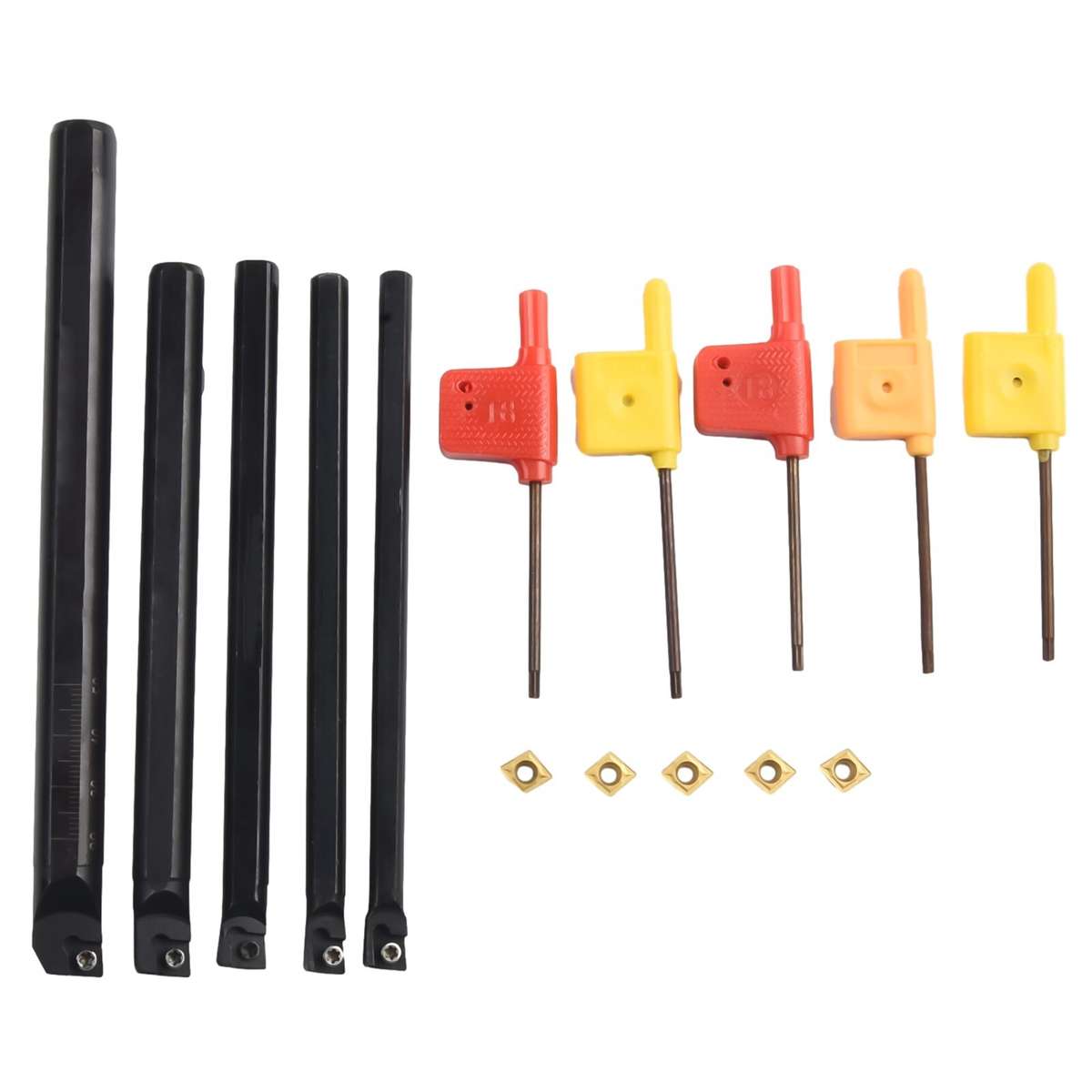 Lot Of Lathe Turning Tool Holder Boring Bar Wrench Carbide Metal Inserts Kit