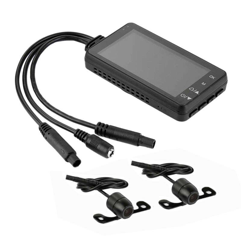 Set 3" LCD Dual Camera Motorcycle DVR Video Recorder Driving Camcorder Neu