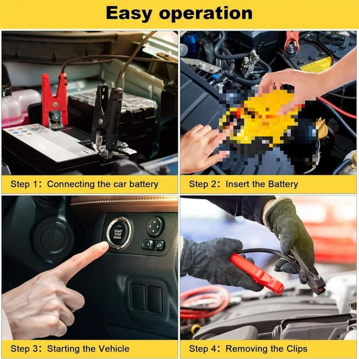 Adapter For Einhell 18V with 6FT Jumper Cable Car Battery Charger Jump Starter