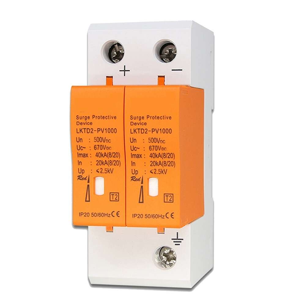 Effective Surge Protector For Solar Panels 2P DC500V 40KA DIN Rail Installation