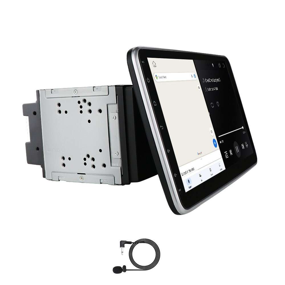 2DIN 10.1" Rotatable 8+128GB Android 12 CarPlay Car Stereo GPS Radio RDS WiFi BT