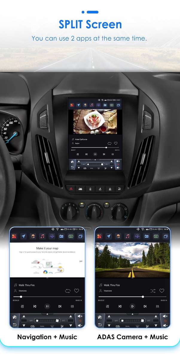 For Ford Tourneo Connect/Transit Connect 2013-2018 Carplay 9.7''GPS Stereo 8Core
