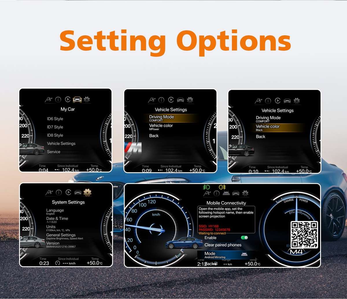 10" Digital Instrument Cluster Speedometer Panel For BMW 3 Series E90-E93 05-12