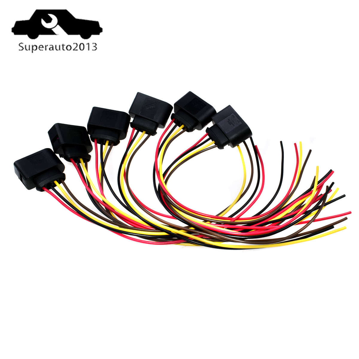 6X Ignition Coil Connector Wire Harness Plug Wiring For VW Jetta Passat Audi New