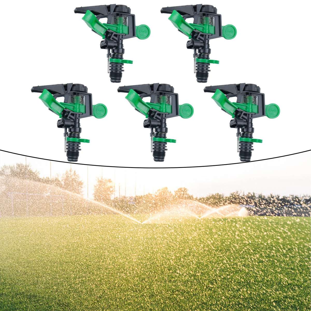 5pcs Impulse Sprinkler Pulsating Telescopic Watering Grass Lawn-Yard&Gard