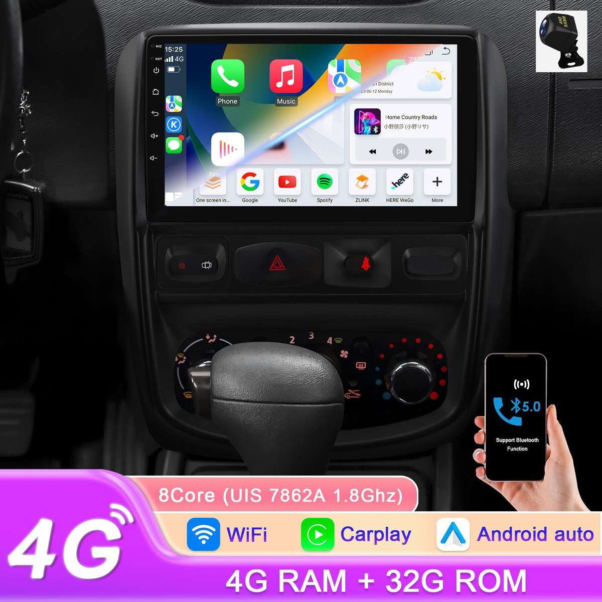 9'' For Renault Duster 2010-2015 Android 14 Car Stereo Radio DSP GPS Navi CAMERA