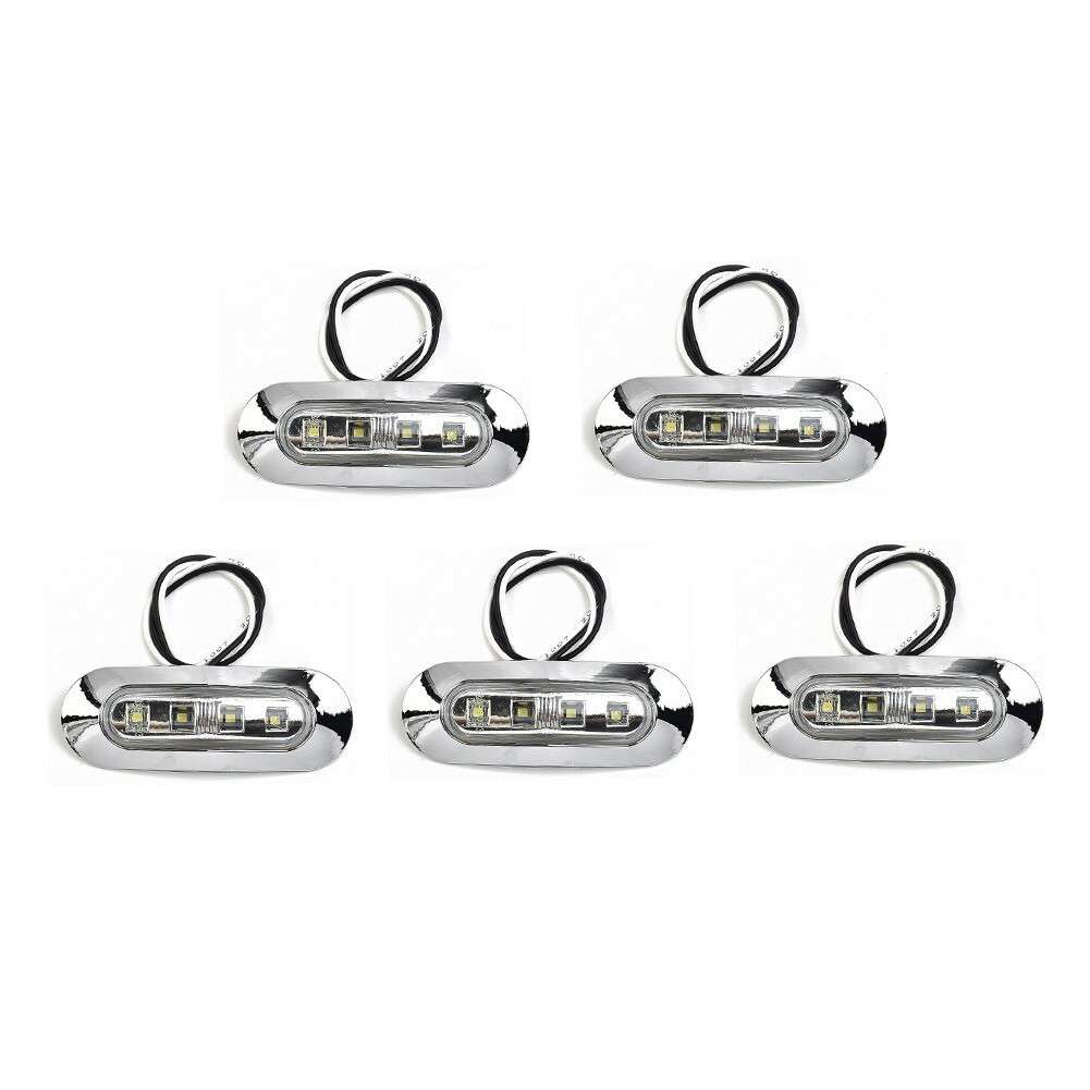 5pcs Marine Boat LED Courtesy Lights Cabin Deck Walkway Stair Light White 12-24V