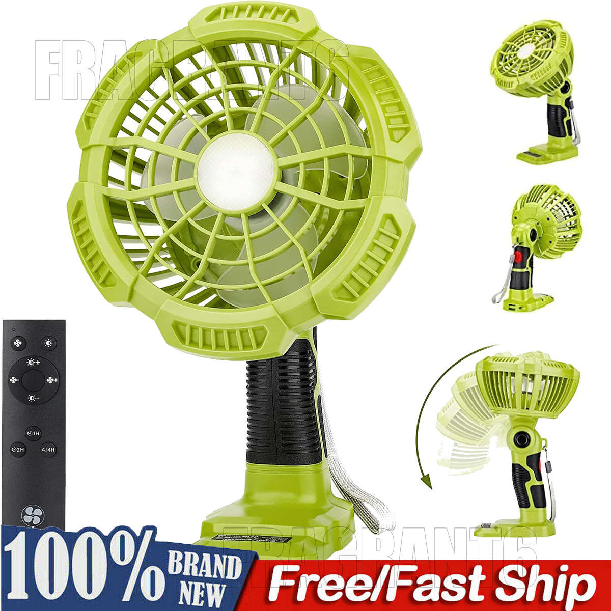Camping Fan Cordless Fan For Ryobi 18V Battery Fan Portable With Light Remote