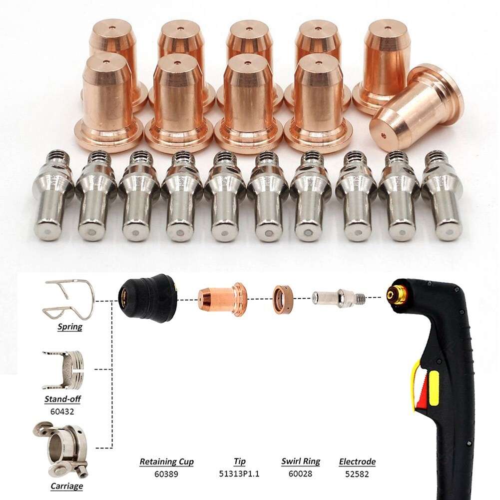 20pcs Plasma Electrode MT52582 Tips Nozzles MT51313P1.1 For PT60 Cutting Torch
