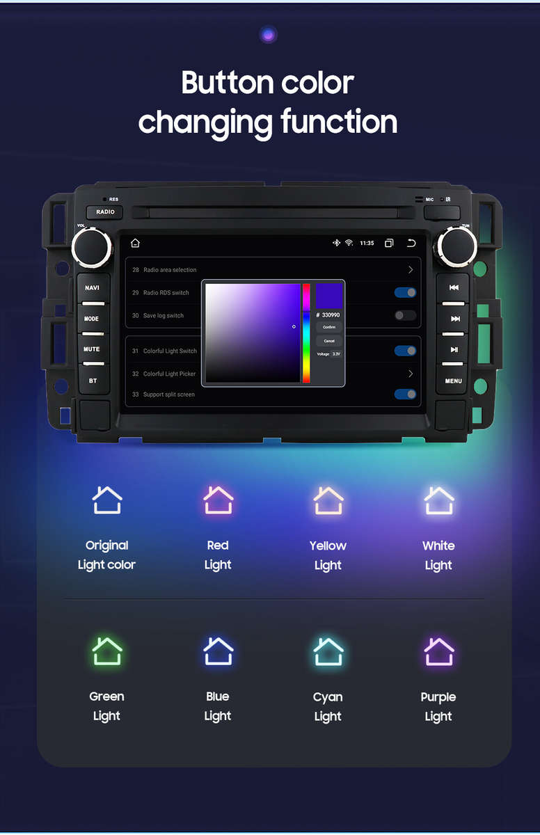 8Core Android 12 Car Stereo Radio GPS 7"For Chevrolet Silverado GMC Yukon Sierra