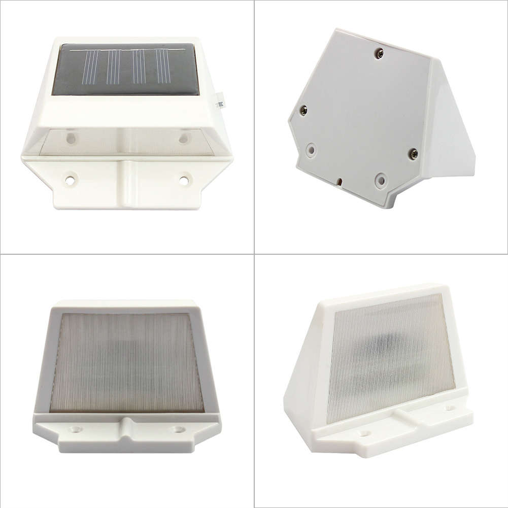2 LED Outdoor Garden Pathway Stairway Landscape White Solar Powered Light
