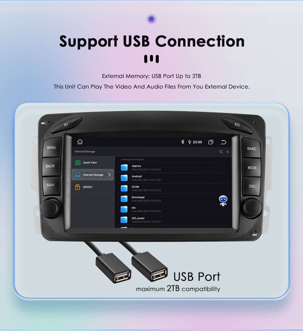 8Core 7"Android 13 Car Stereo CarPlay for Benz C/CLK/G Class W203 W209 W463 Vito