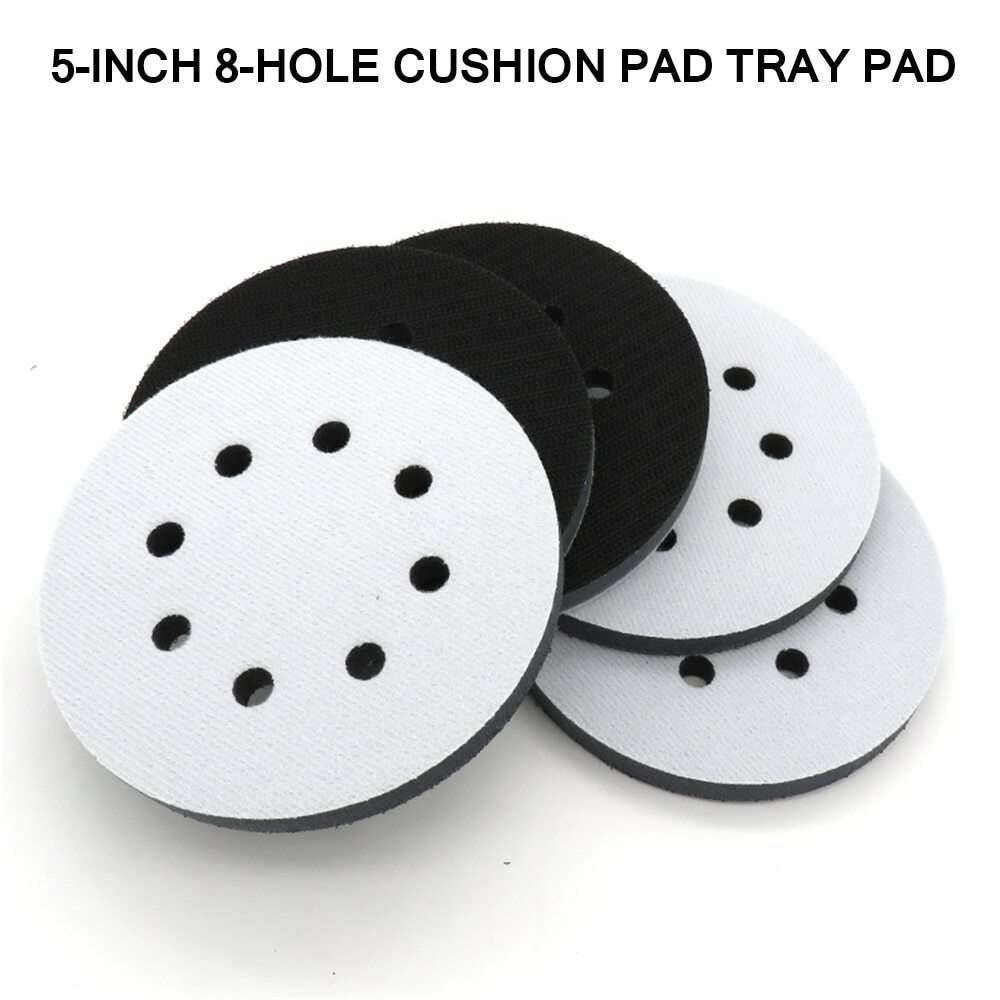 5 Inch 8-Hole Soft Sponge Interface Pad Hook&Loop Sanding Discs for Sanding Pads