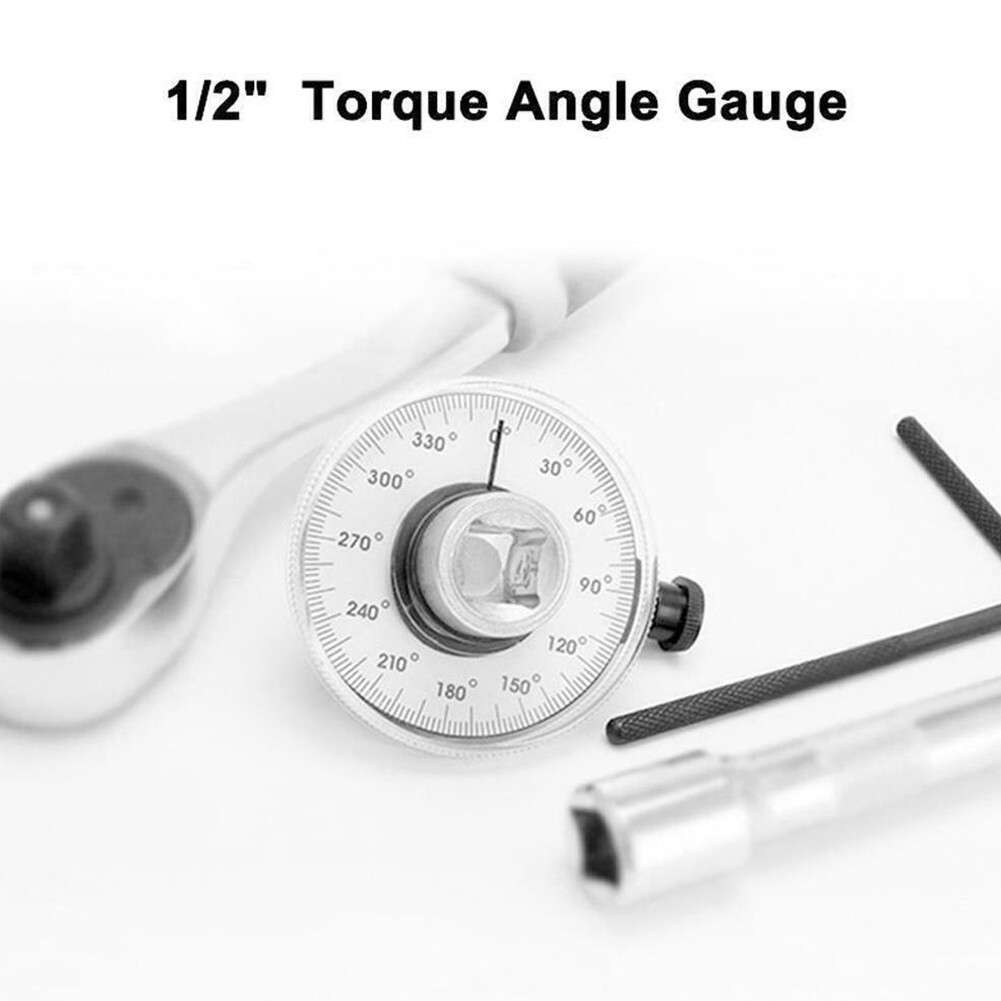 1/2 Inch Drive Torque Angle Gauge Meter 0-360 Degrees Measurer-Tools Wrench