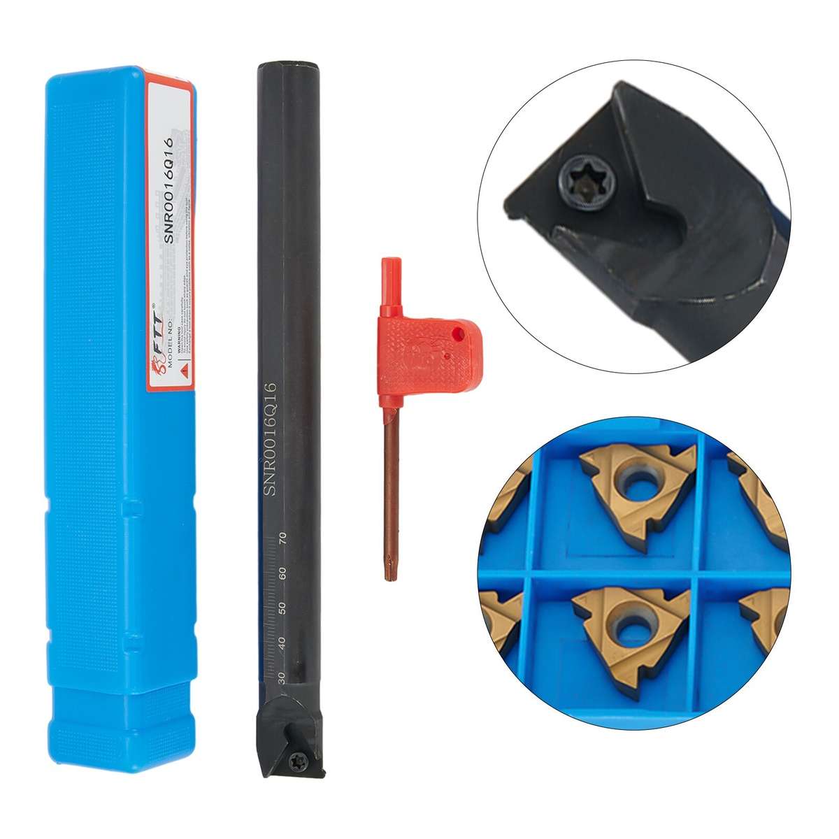 SNR0016Q16 16mm 5/8" CNC Lathe Internal Threading Turning Tool+ 10pcs 16IR AG60