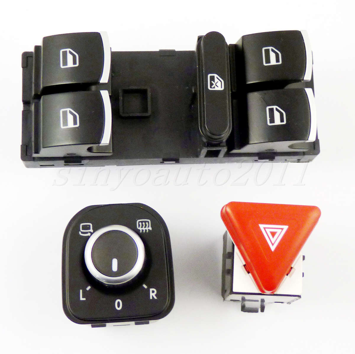 Chrome Headlight Window Master Switches Controls For VW 5ND959857 Set of 8 PCS