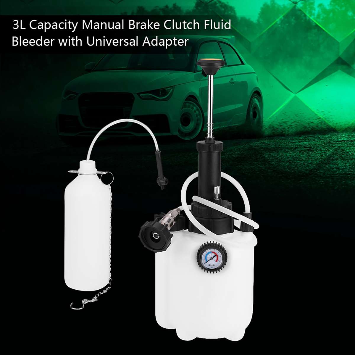 3L Capacity Manual Brake Clutch Fluid Bleeder Bleeding Tool With Universal