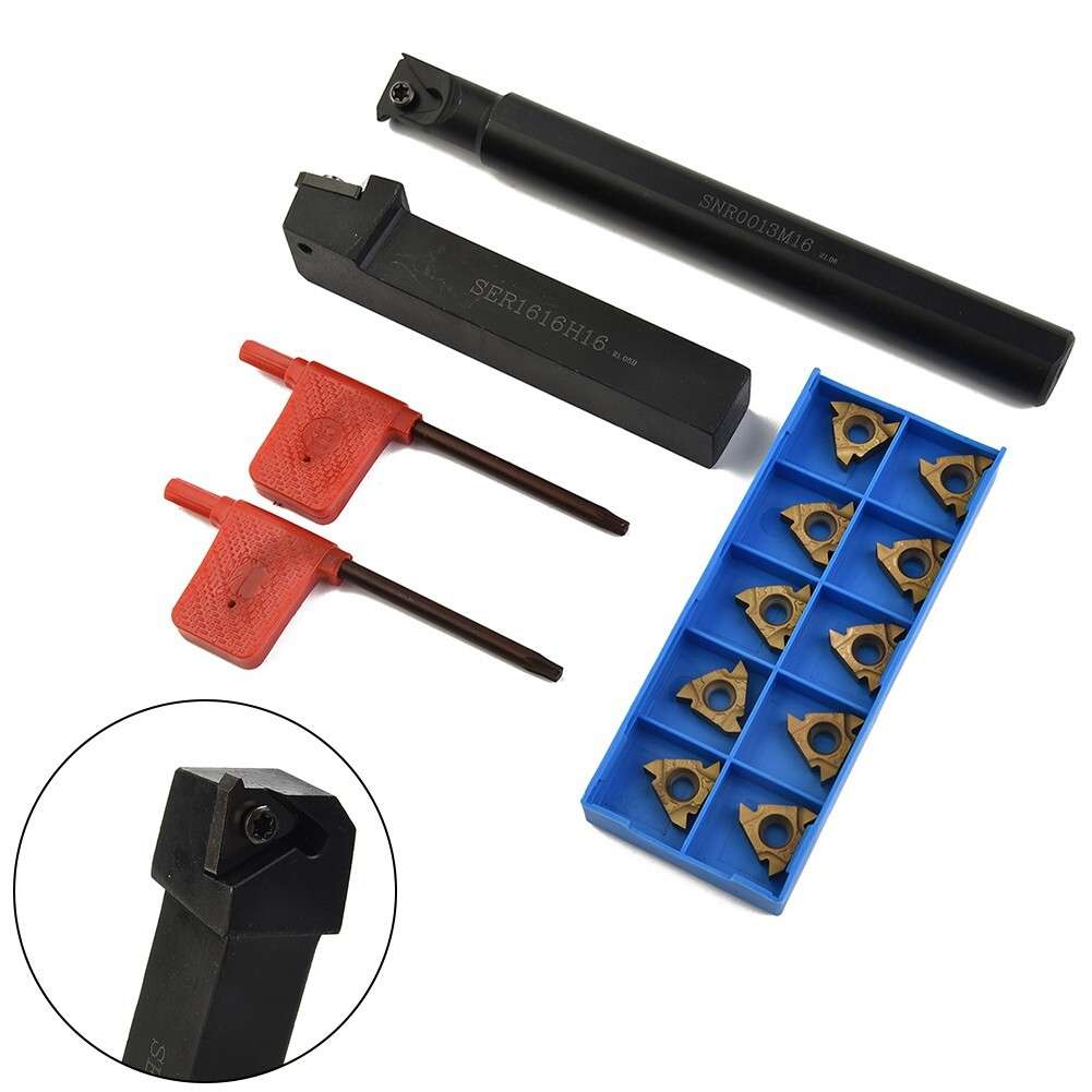 12 Pcs 1/2 - 5/8 Boring Bar Lathe Internal Threading Inserts Turning Tool Holder