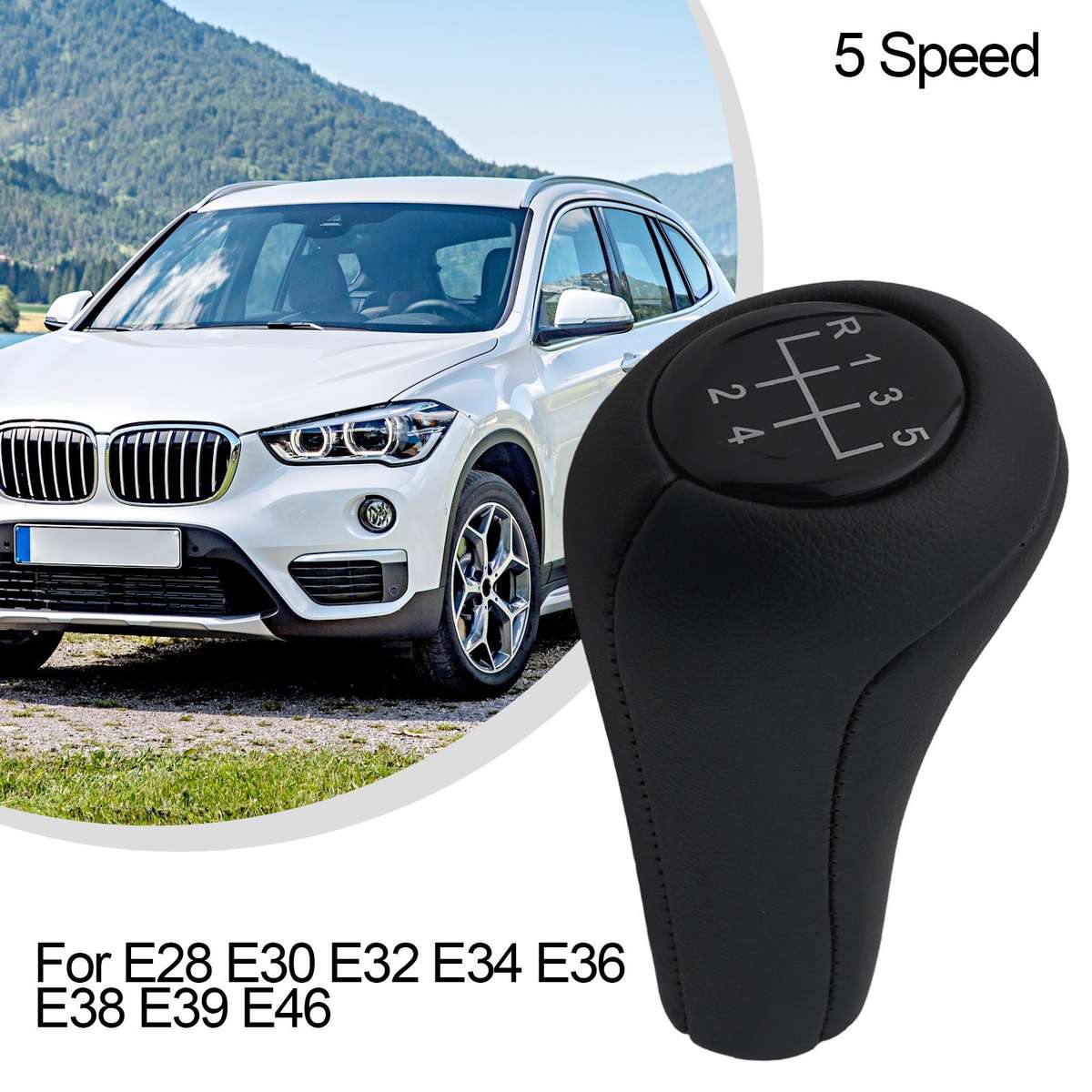 5 Speed Black Gear Shift Knob Ball For E28 E30 E32 E34 E36 E38 E39 E46