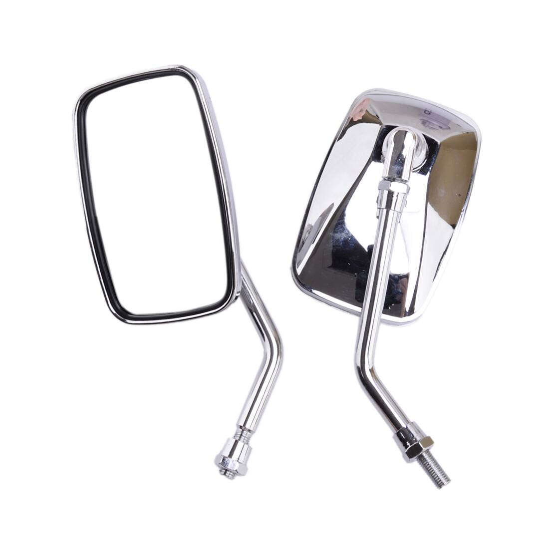 Pair 10mm Motorcycle Rear View Mirror Fit For Honda Suzuki Kawasaki