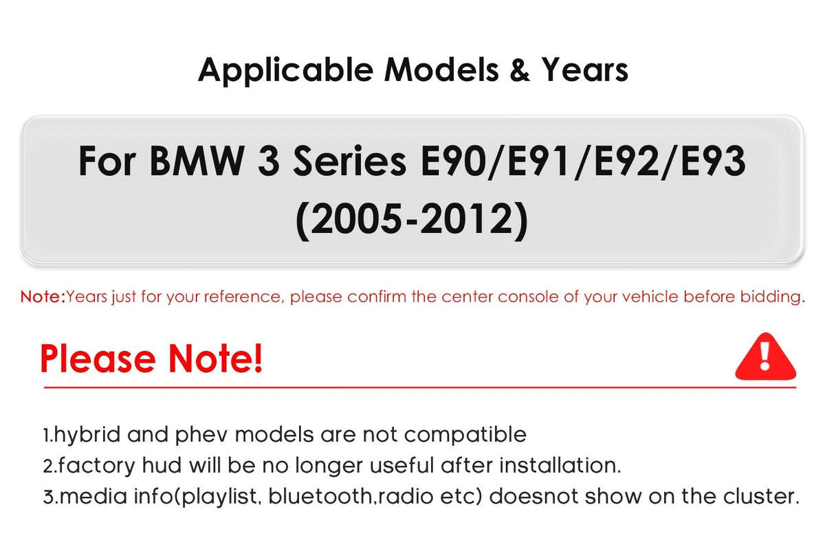 10" Digital Instrument Cluster Speedometer Panel For BMW 3 Series E90-E93 05-12