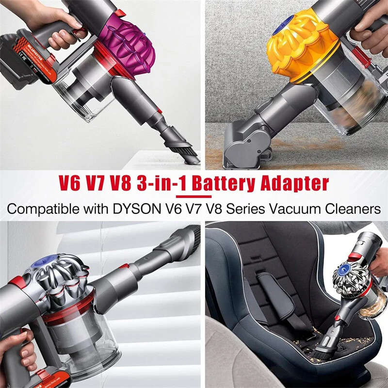 Battery Adapter for Milwaukee 18V Convert to for Dyson V6 V7 V8 Vacuum Cleaner