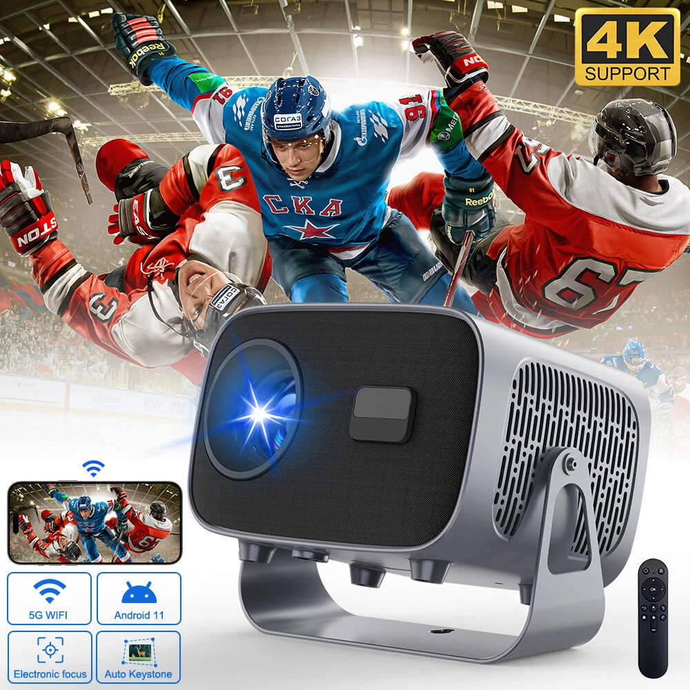 4K Smart Projector with WiFi Auto Focus Portable Home Theater