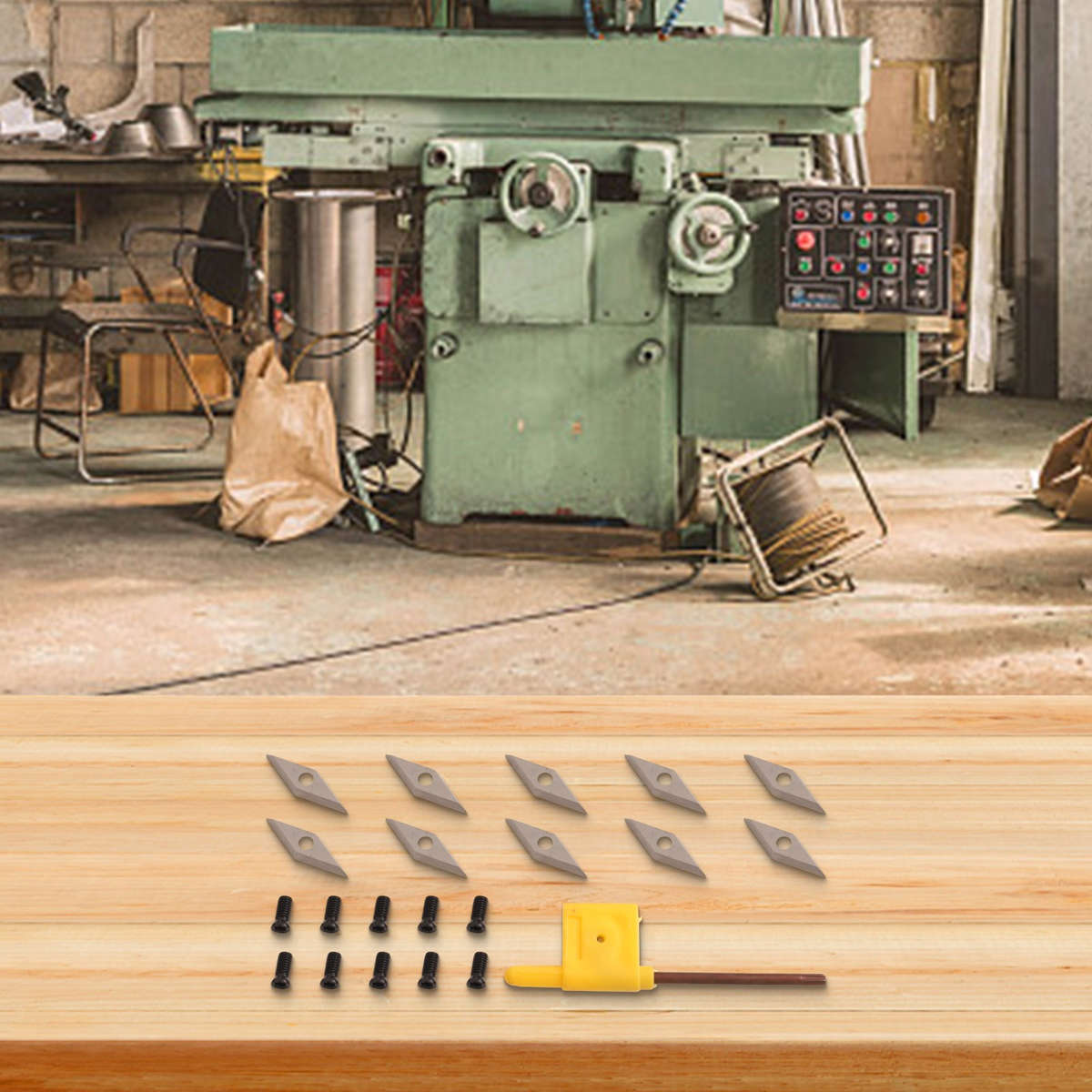 10pcs For Wood Turning Tool Inserts 10x30mm Carbide With Screws For DIY Use