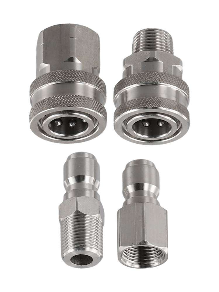 4Pcs NPT 3/8 Inch Pressure Washer Adapter Stainless Steel Quick Connect Fitting