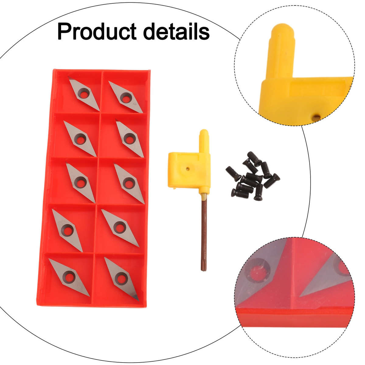 10pcs For Wood Turning Tool Inserts 10x30mm Carbide With Screws For DIY Use