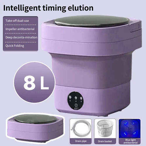 Mini Washing Machine 8L Folding Portable Sterilization Drying Laundry Machines