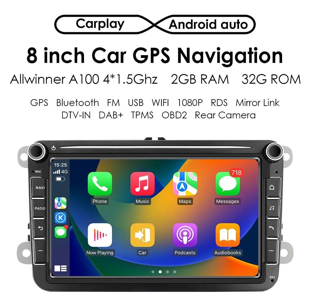 32GB For VW Golf MK5 6 Jetta Polo Apple Carplay Android 13 Car Radio GPS +Camera